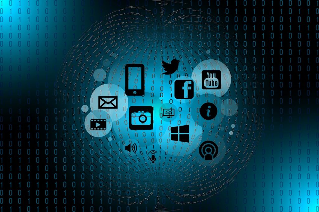 Iconos de dispositivos y servicios conectados en red
